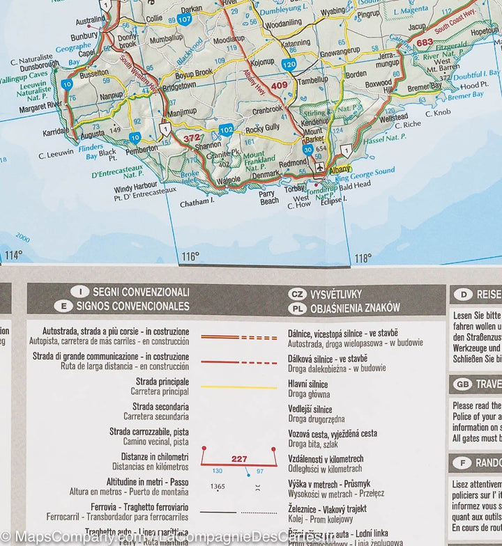 Carte routière de l’Australie | IGN - La Compagnie des Cartes