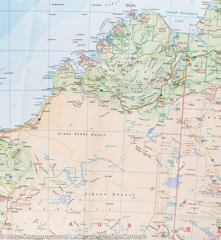 Carte routière de l’Australie | IGN - La Compagnie des Cartes