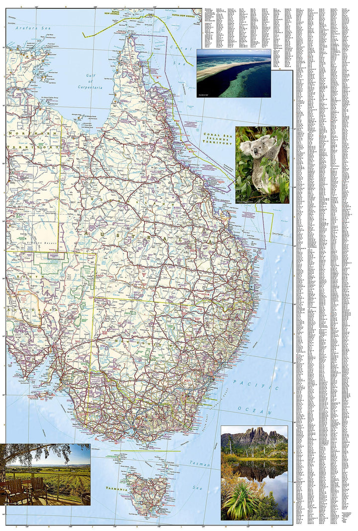 Carte routière - Australie | National Geographic carte pliée National Geographic 