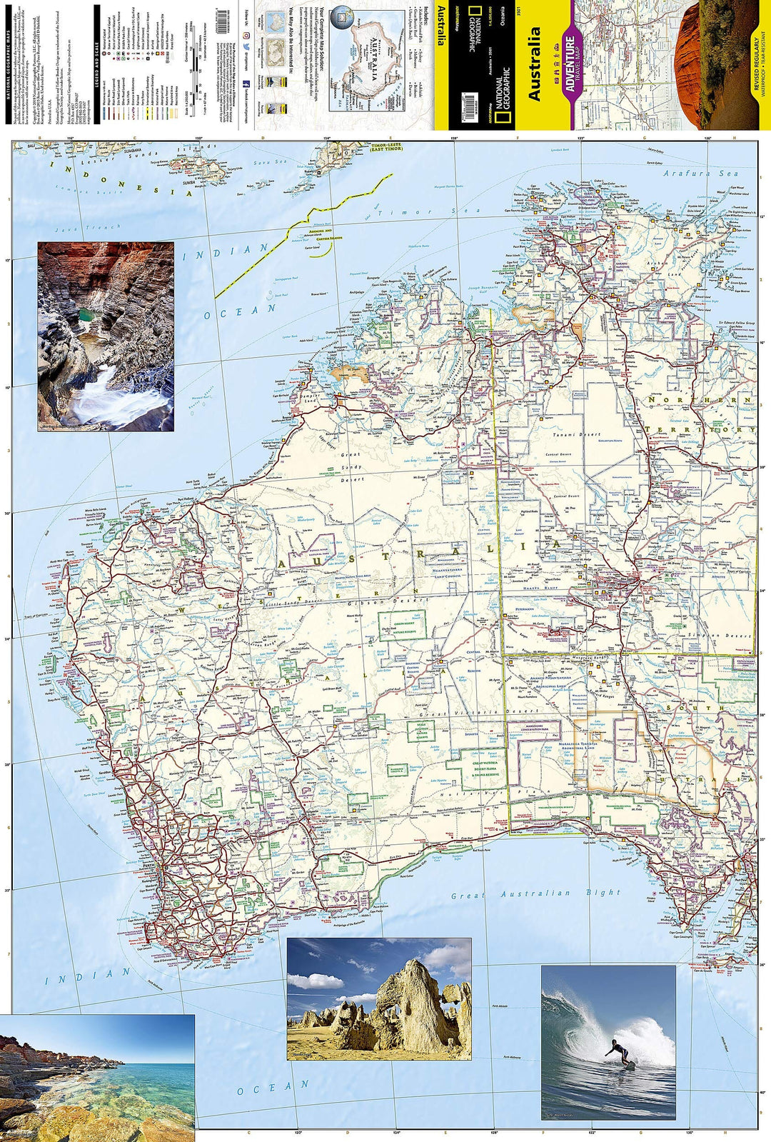 Carte routière - Australie | National Geographic carte pliée National Geographic 