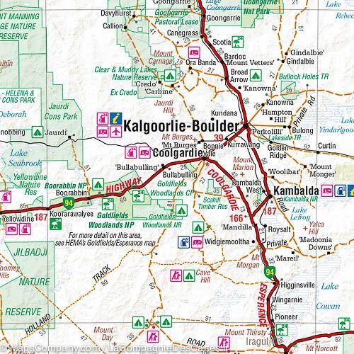 Carte routière de l'Ouest de l'Australie | Hema Maps - La Compagnie des Cartes