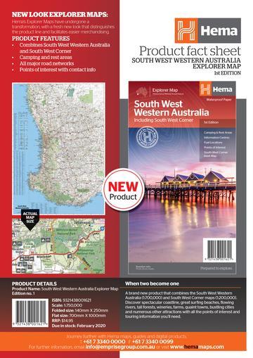 Carte routière - Australie Occidentale (Sud-Ouest) | Hema Maps carte pliée Hema Maps 