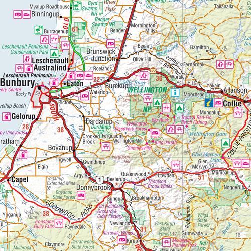 carte routière - Australie Occidentale, Sud-Ouest | Hema Maps carte pliée Hema Maps 