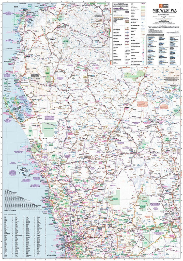 Carte routière - Australie Ouest Mid West | Hema Maps carte pliée Hema Maps 
