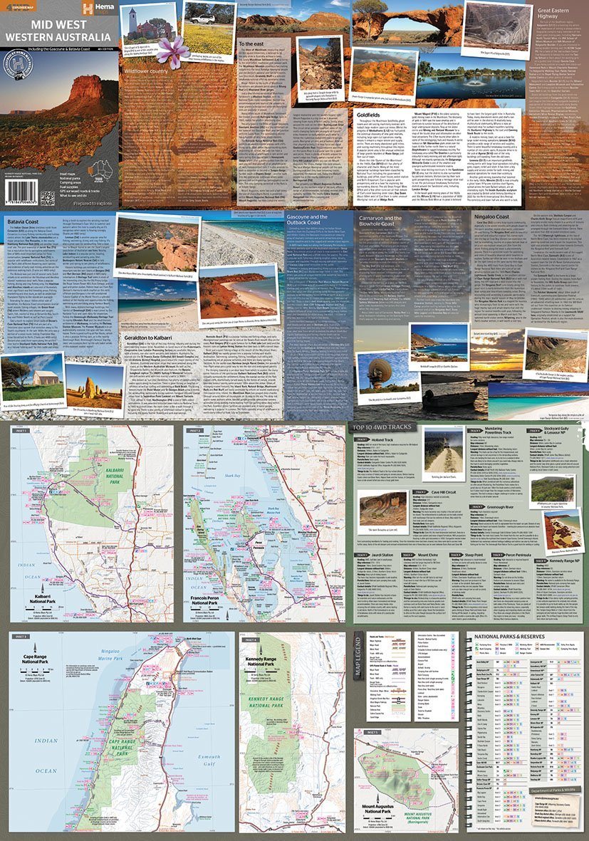 Carte routière - Australie Ouest Mid West | Hema Maps carte pliée Hema Maps 