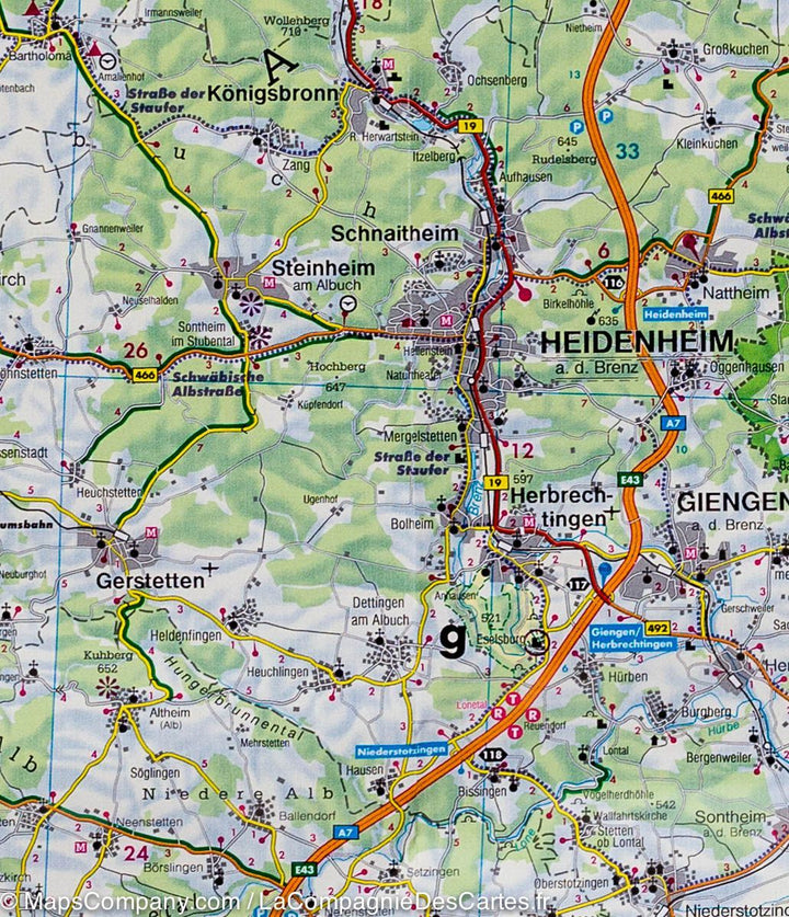 Carte routière - Bade-Wurtemberg (Allemagne) | Freytag & Berndt carte pliée Freytag & Berndt 