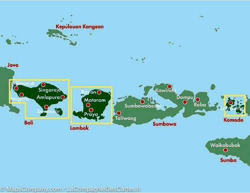 Carte routière - Bali, Lombok & Komodo (Indonésie) | Freytag & Berndt carte routière Freytag & Berndt