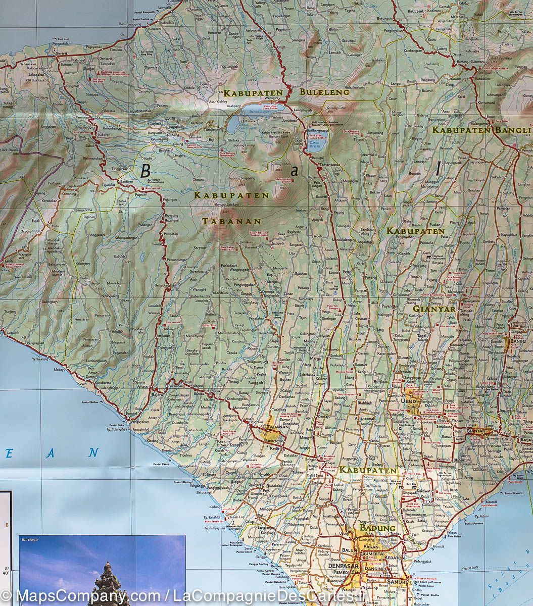 Carte routière - Bali, Lombok & Komodo | National Geographic carte routière National Geographic