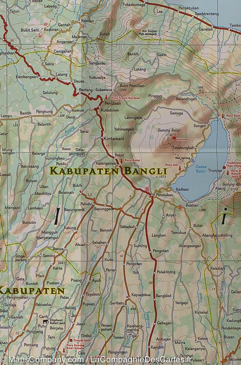 Carte routière - Bali, Lombok & Komodo | National Geographic carte routière National Geographic