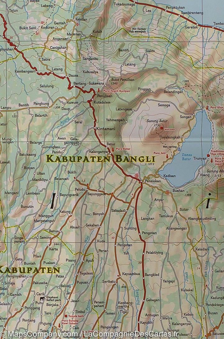 Carte routière - Bali, Lombok & Komodo | National Geographic carte pliée National Geographic 
