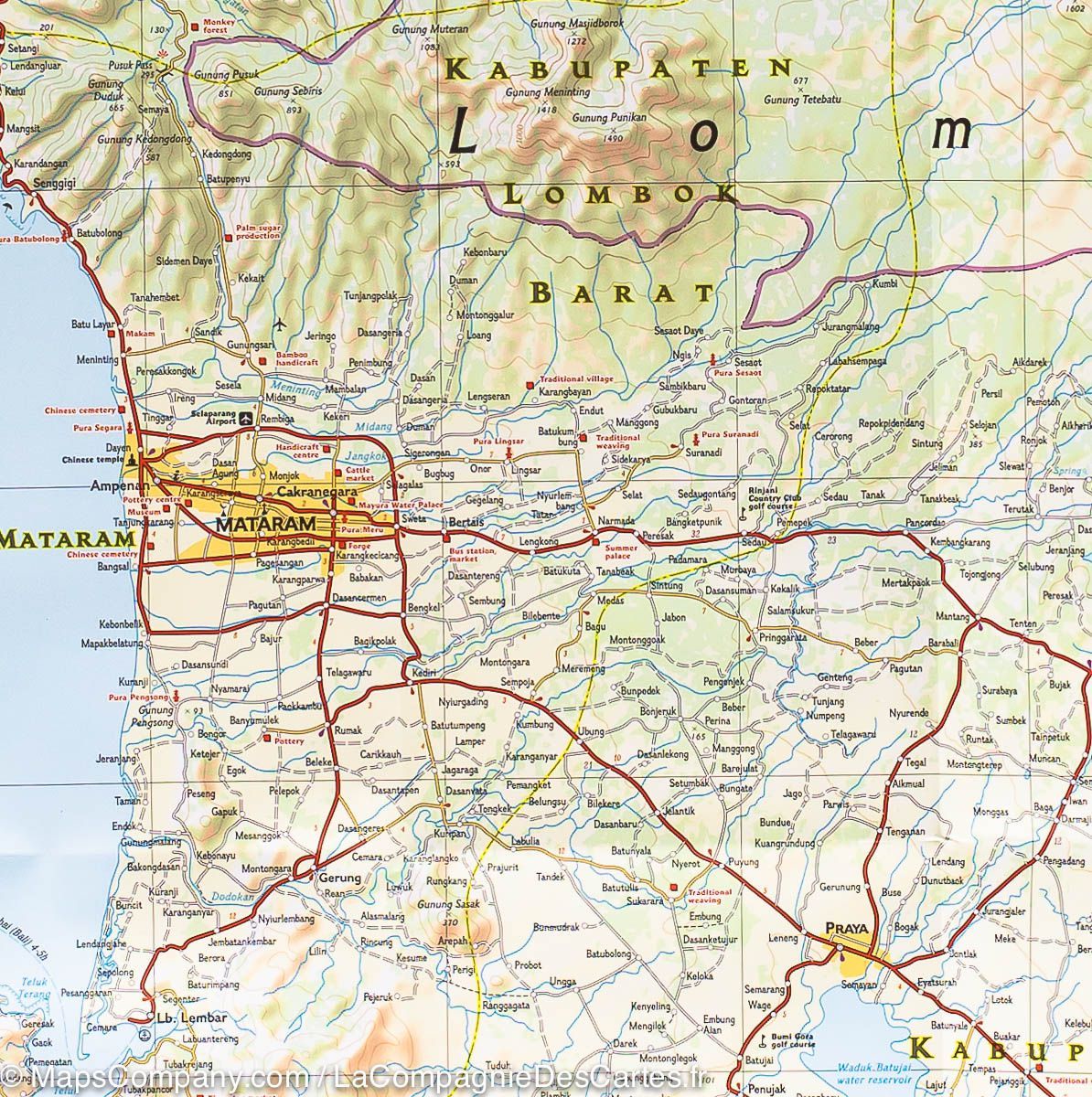 Carte routière - Bali, Lombok & Komodo | National Geographic carte routière National Geographic