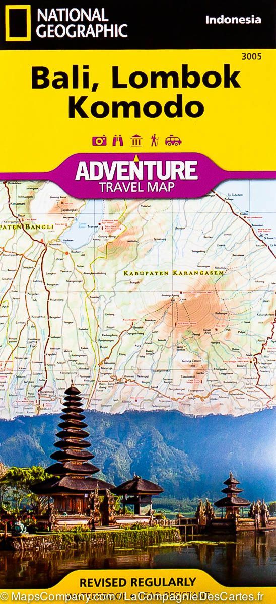 Carte routière - Bali, Lombok & Komodo | National Geographic carte pliée National Geographic 