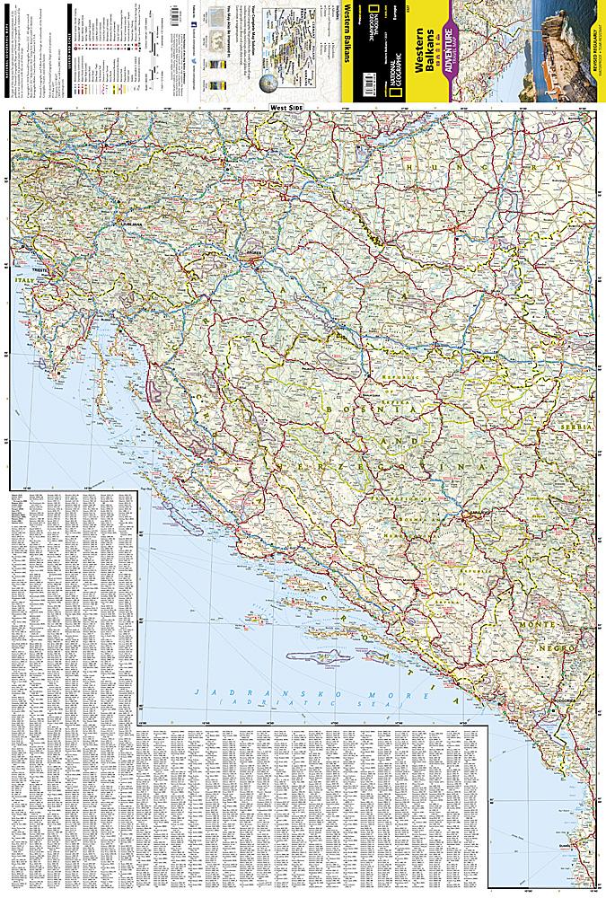 Carte routière - Balkans occidentaux | National Geographic carte routière National Geographic