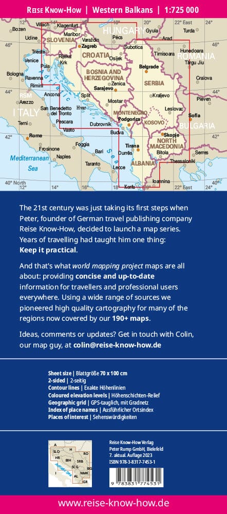 Carte routière - Balkans occidentaux | Reise Know How carte pliée Reise Know-How 