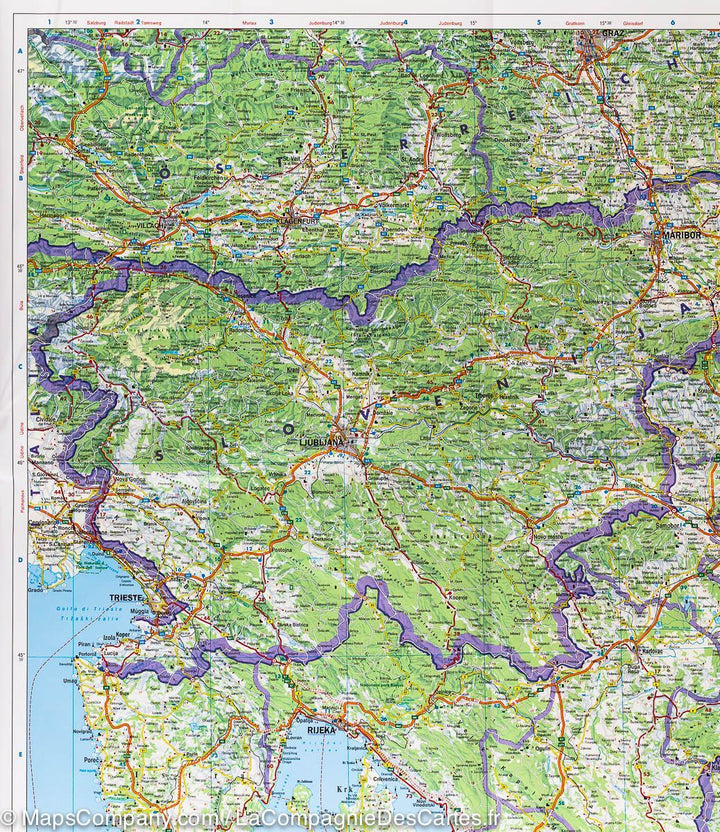 Carte routière - Balkans : Slovénie, Croatie, Serbie, Bosnie, Macédoine, Kosovo, Monténégro | Freytag & Berndt carte pliée Freytag & Berndt 