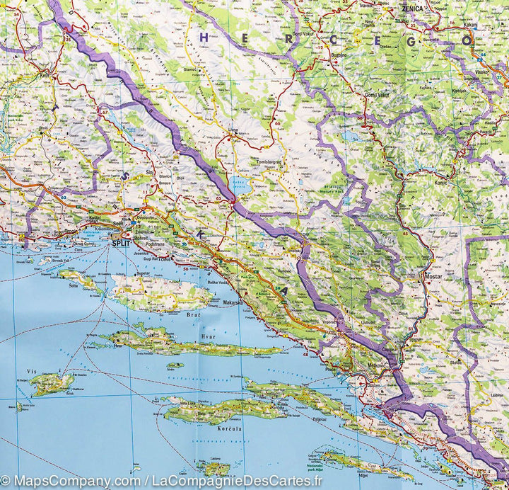 Carte routière - Balkans : Slovénie, Croatie, Serbie, Bosnie, Macédoine, Kosovo, Monténégro | Freytag & Berndt carte pliée Freytag & Berndt 