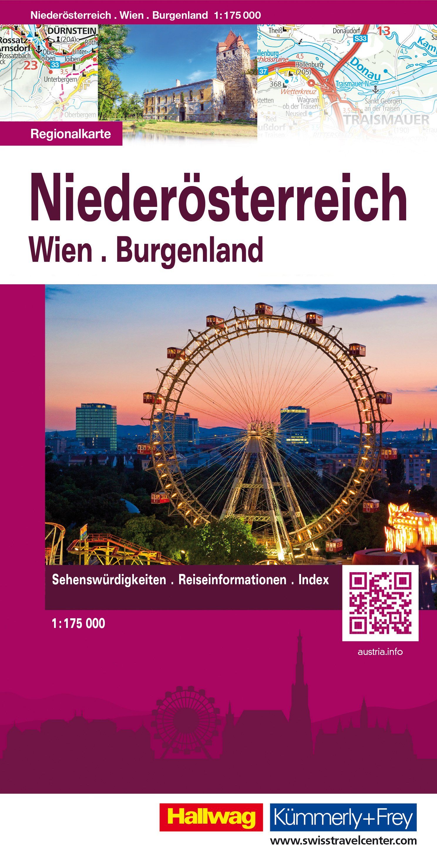 Carte routière - Basse-Autriche, Vienne, Burgenland | Hallwag - carte régionale carte routière Hallwag Default Title