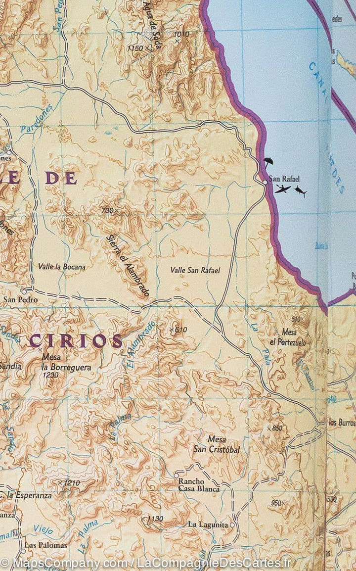 Carte routière de la Basse Californie Nord (Mexique) | National Geographic - La Compagnie des Cartes