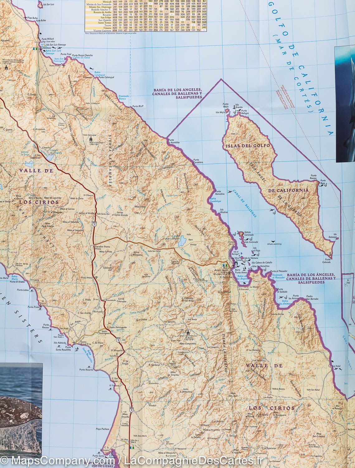 Carte routière - Basse Californie Nord (Mexique) | National Geographic carte routière National Geographic