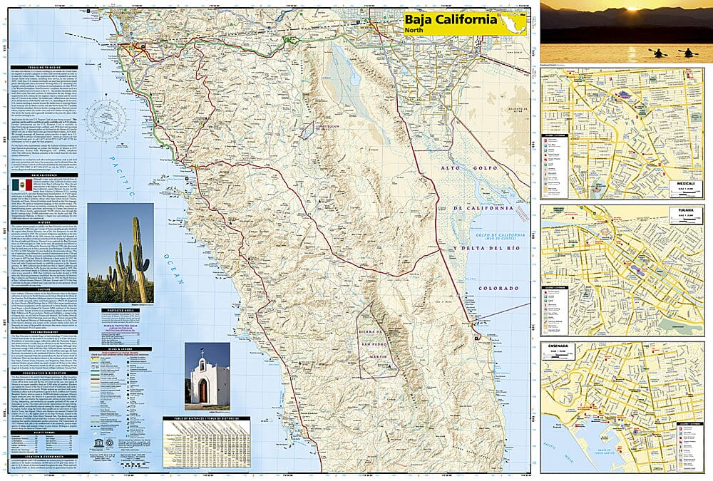 Carte routière - Basse Californie Nord (Mexique) | National Geographic carte routière National Geographic