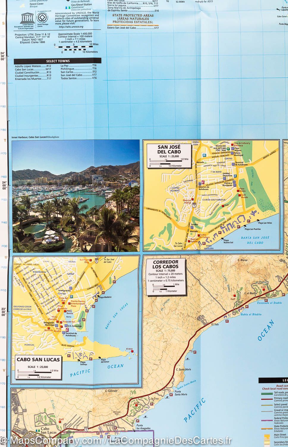 Carte routière - Basse Californie Sud (Mexique) | National Geographic carte routière National Geographic