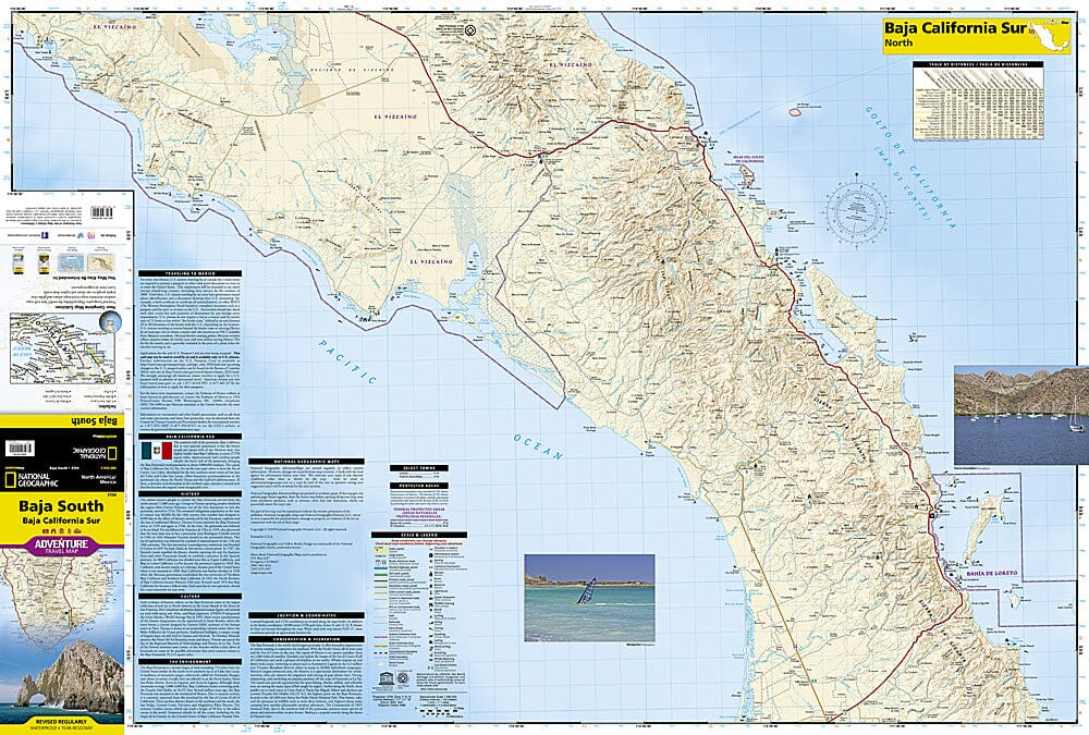 Carte routière - Basse Californie Sud (Mexique) | National Geographic carte routière National Geographic