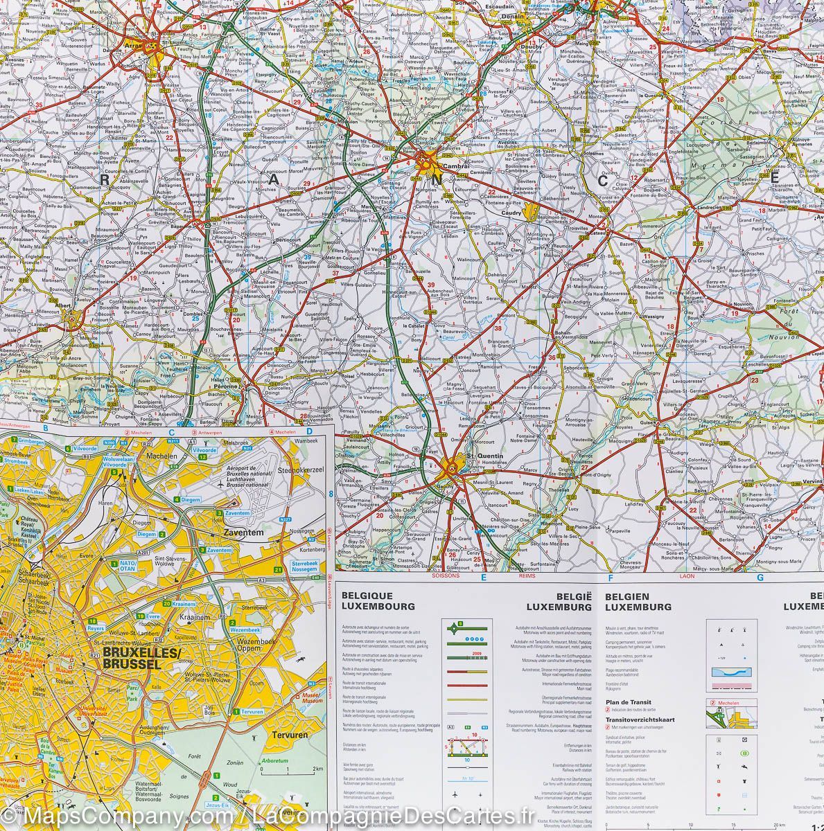Carte routière - Belgique et Luxembourg | Hallwag carte routière Hallwag