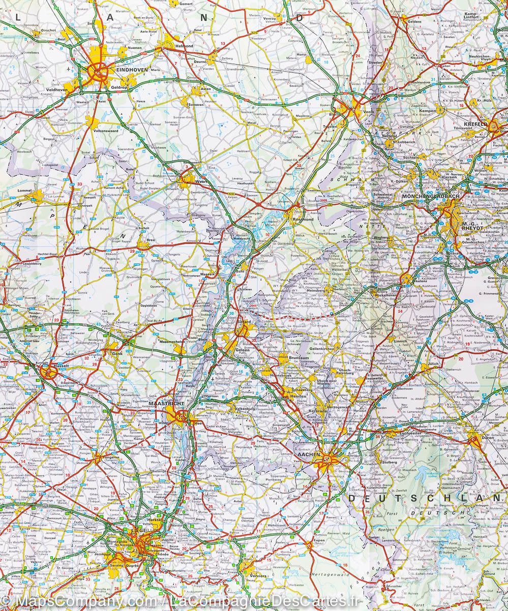 Carte routière - Belgique et Luxembourg | Hallwag carte routière Hallwag