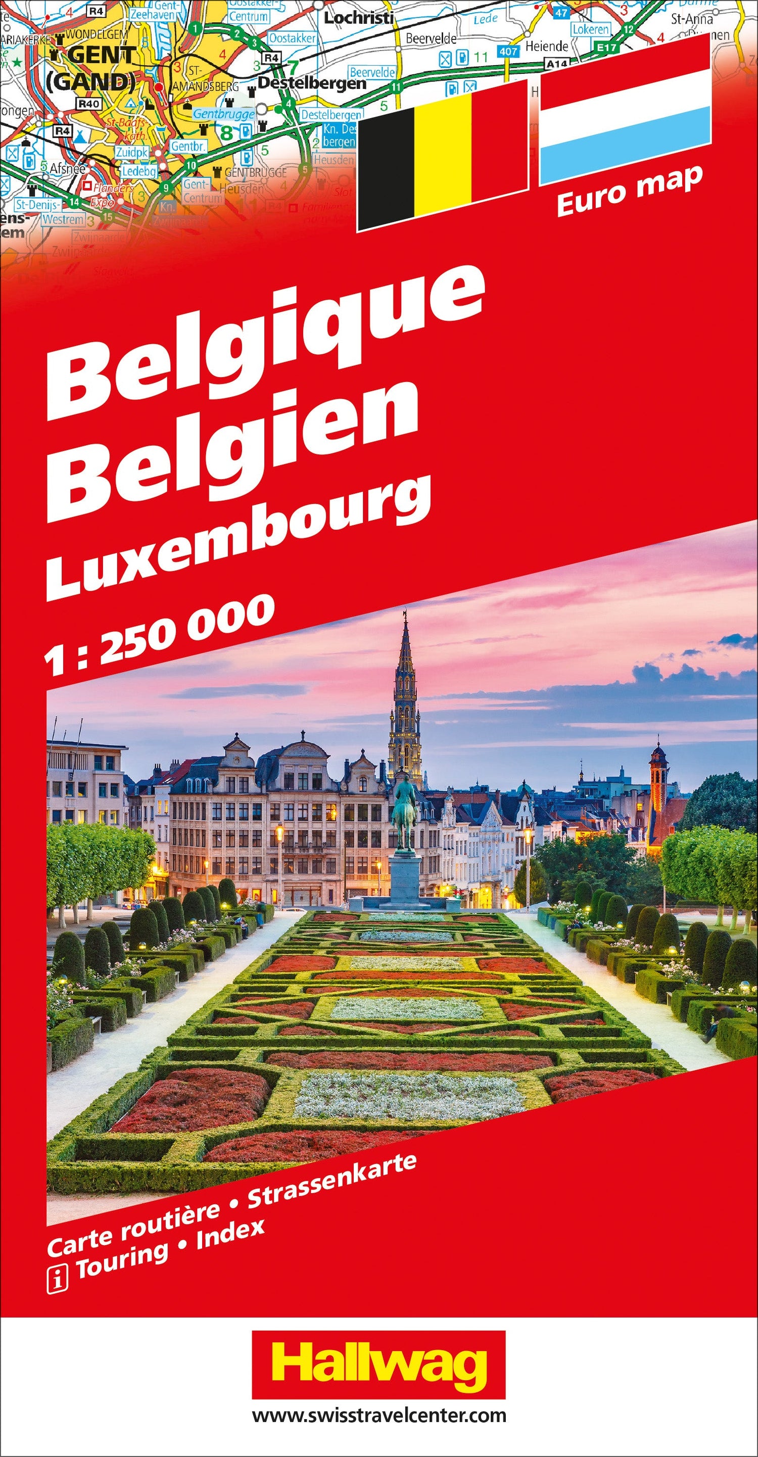 Carte routière - Belgique et Luxembourg | Hallwag carte routière Hallwag
