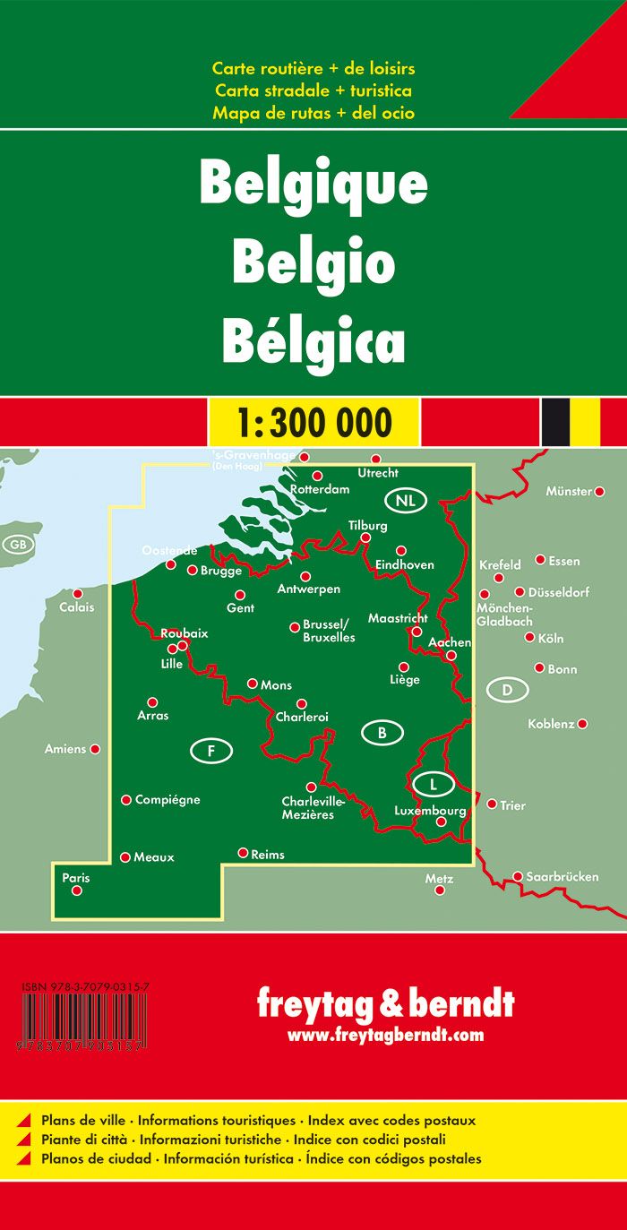 Carte routière - Belgique | Freytag & Berndt carte pliée Freytag & Berndt 