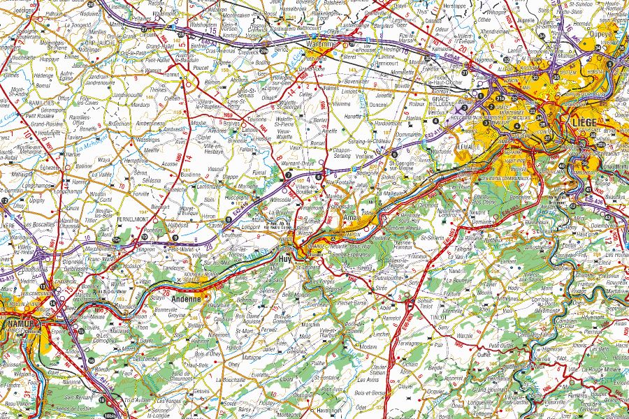 Carte routière - Belgique | NGI - 1/250 000 carte pliée IGN Belgique 