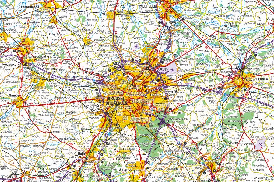 Carte routière - Belgique | NGI - 1/250 000 carte routière IGN Belgique