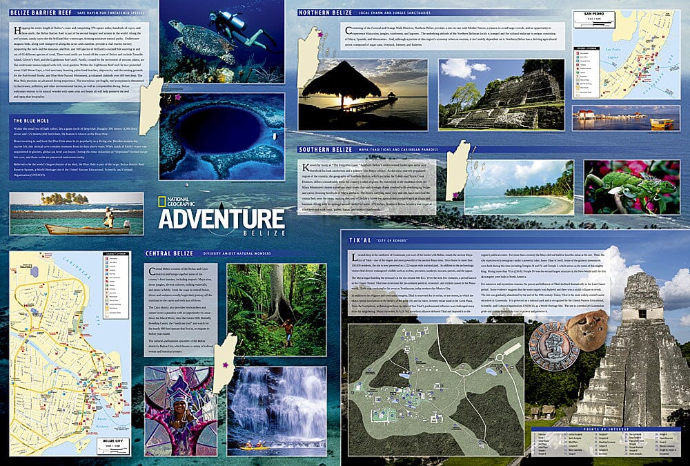 Carte routière - Belize | National Geographic carte pliée National Geographic 