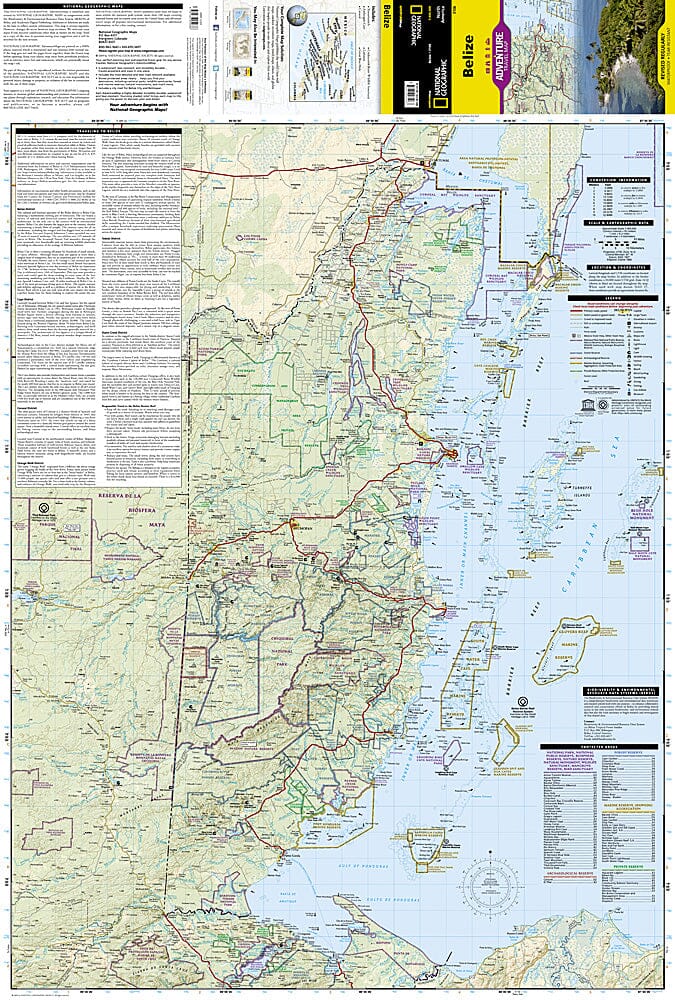 Carte routière - Belize | National Geographic carte pliée National Geographic 