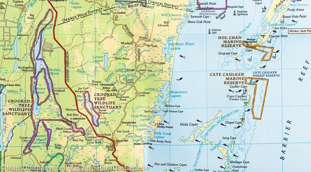 Carte routière - Belize | National Geographic carte pliée National Geographic 