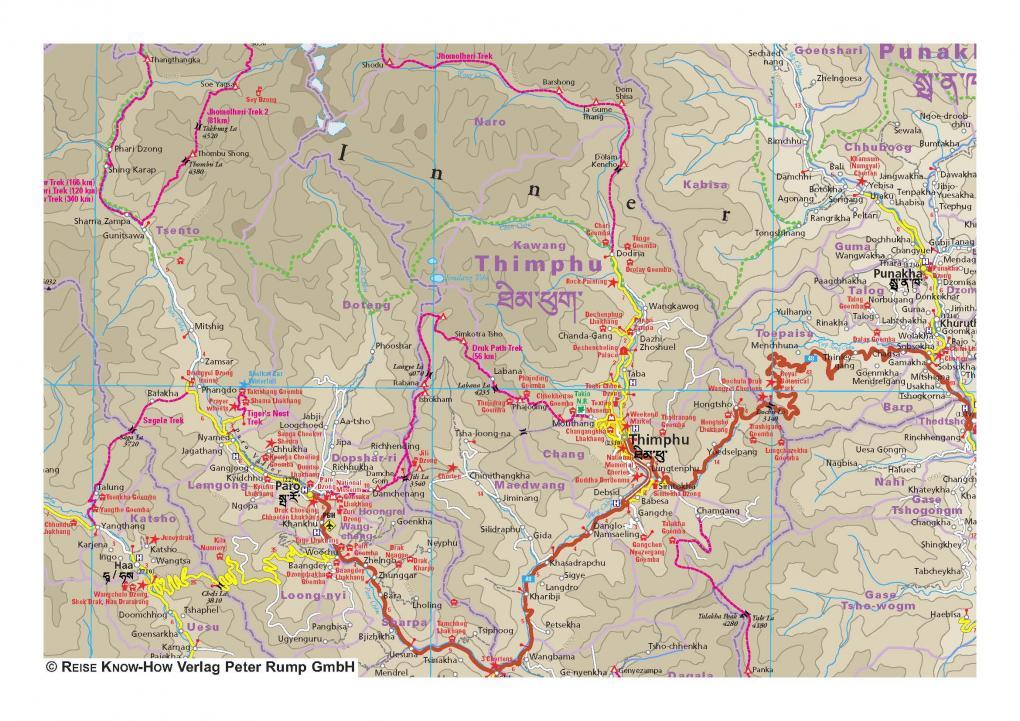 Carte routière - Bhoutan | Reise Know How carte routière Reise Know-How