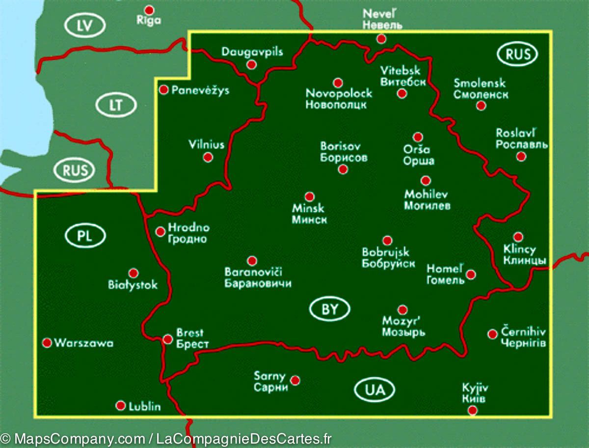Carte routière - Biélorussie | Freytag & Berndt carte routière Freytag & Berndt