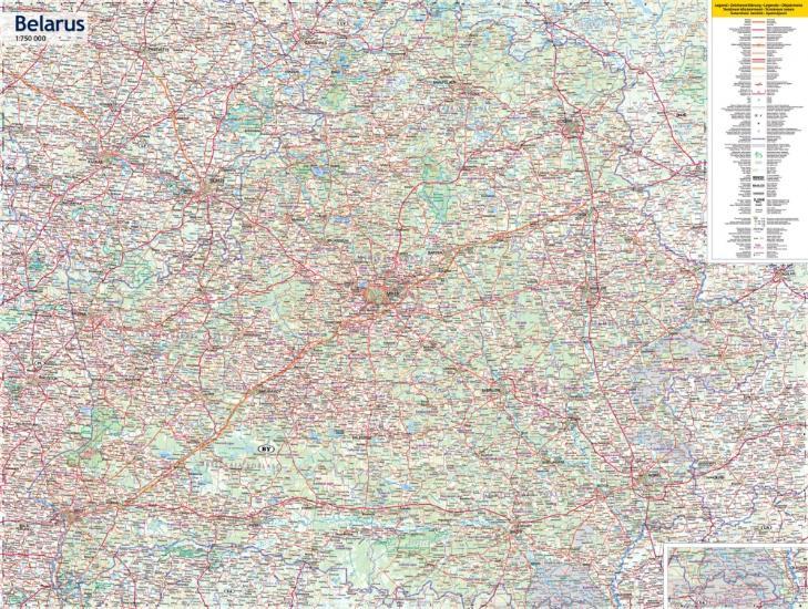 Carte routière - Biélorussie | Jana Seta carte routière Jana Seta