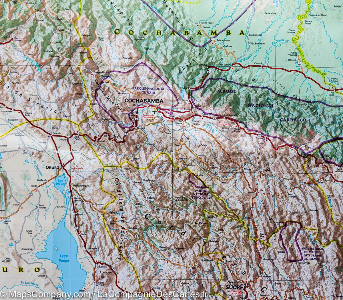 Carte routière - Bolivie | National Geographic carte routière National Geographic