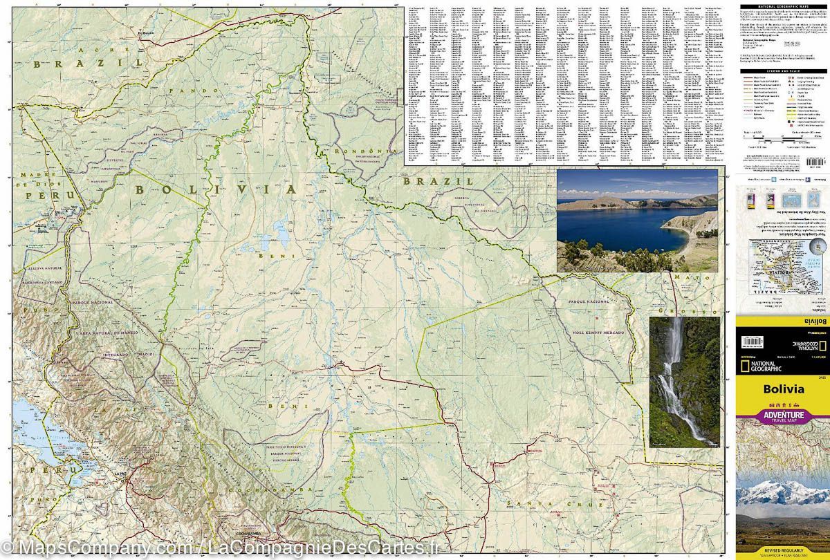 Carte routière - Bolivie | National Geographic carte routière National Geographic