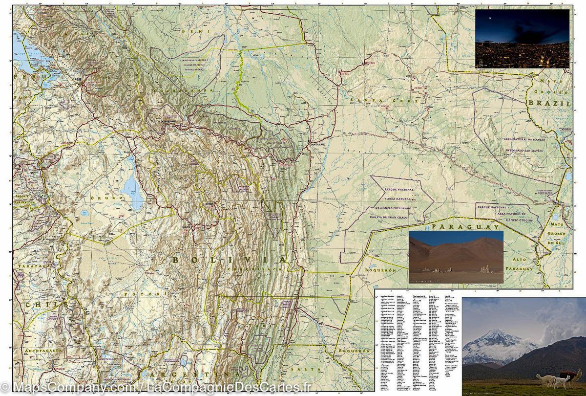 Carte routière - Bolivie | National Geographic carte routière National Geographic