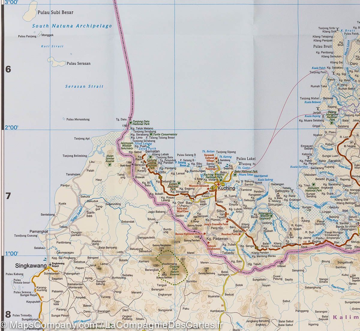 Carte routière - Bornéo (Malaisie, Indonésie, Brunei) | Reise Know How carte routière Reise Know-How