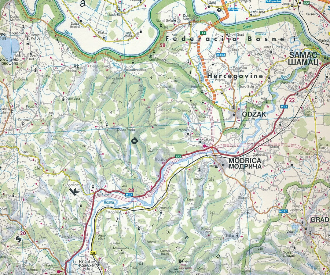 Carte routière - Bosnie Herzégovine | Freytag & Berndt carte pliée Freytag & Berndt 