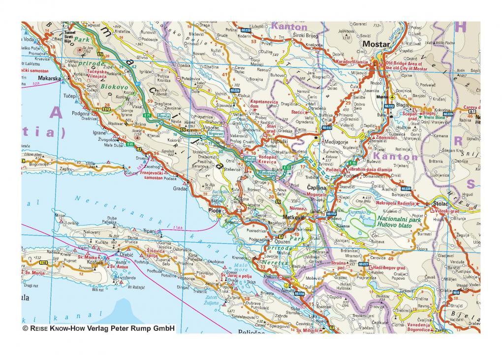 Carte routière - Bosnie-Herzégovine & Monténégro | Reise Know How carte routière Reise Know-How