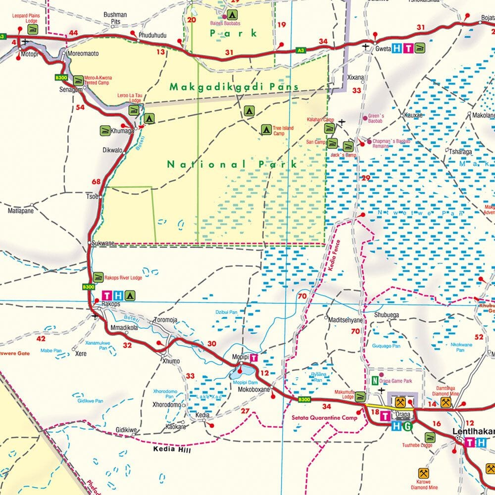 Carte routière - Botswana | Freytag & Berndt carte pliée Freytag & Berndt 