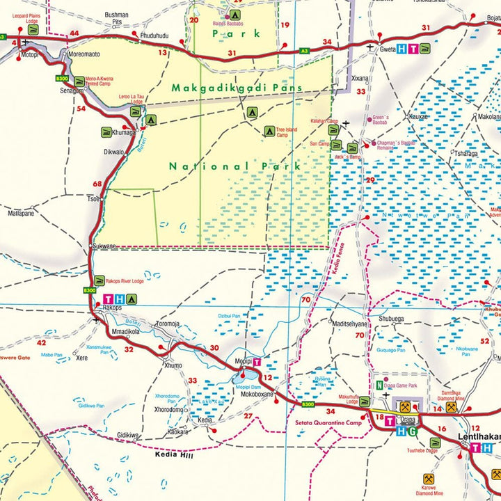 Carte routière - Botswana | Freytag & Berndt carte pliée Freytag & Berndt 
