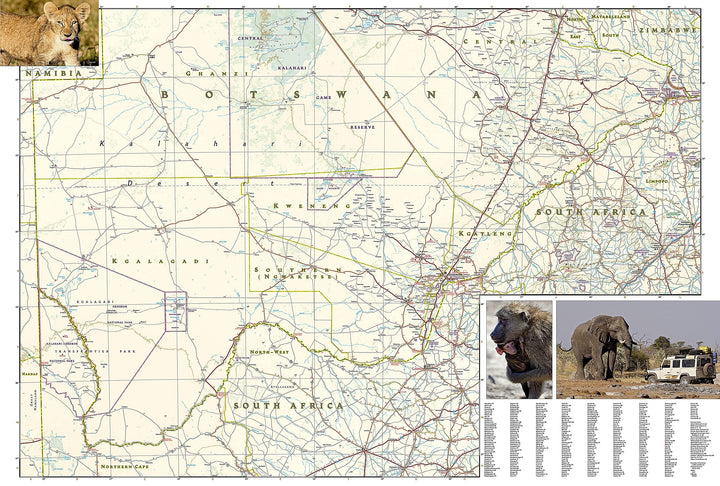 Carte routière - Botswana | National Geographic carte pliée National Geographic 