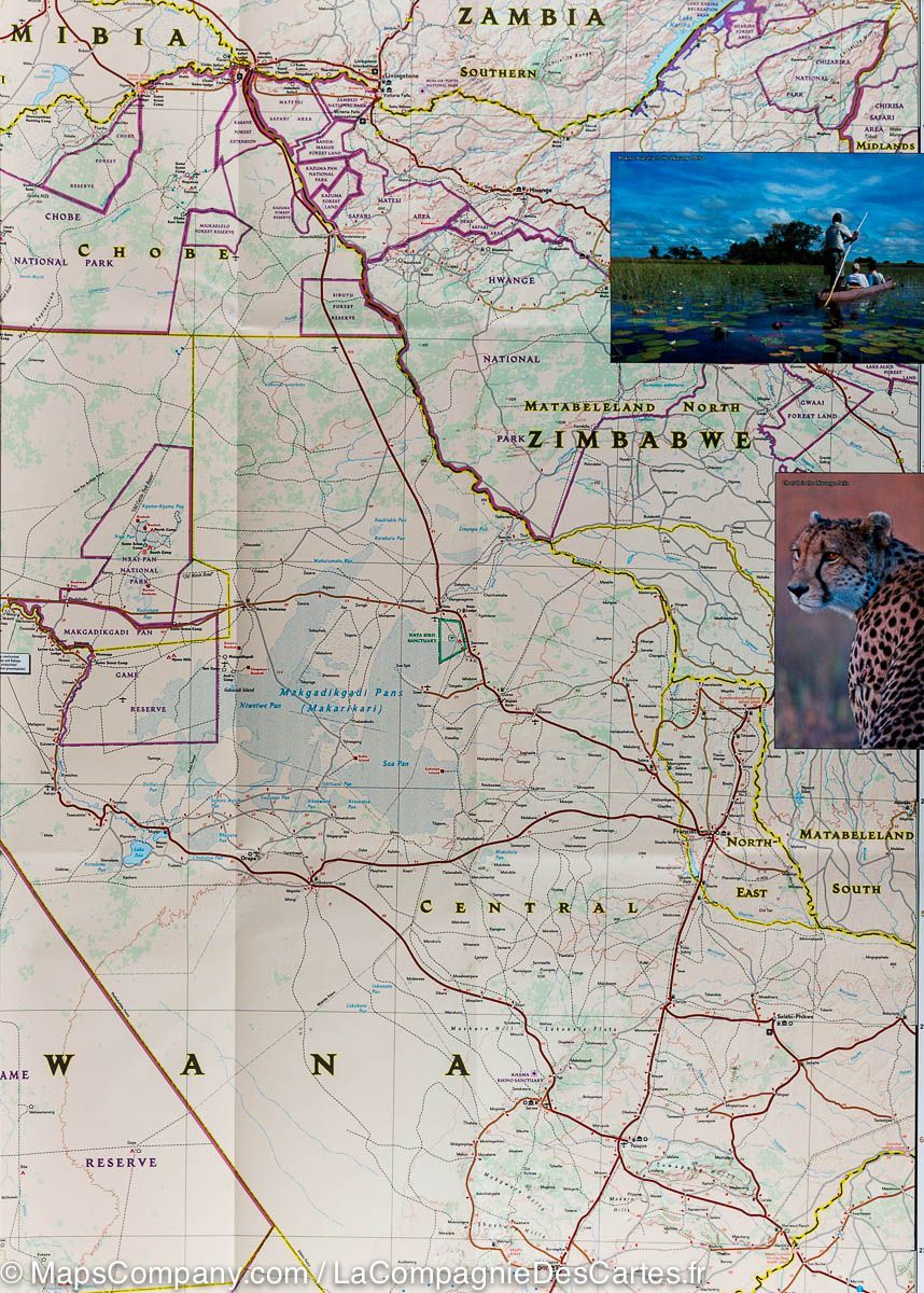 Carte routière - Botswana | National Geographic carte routière National Geographic