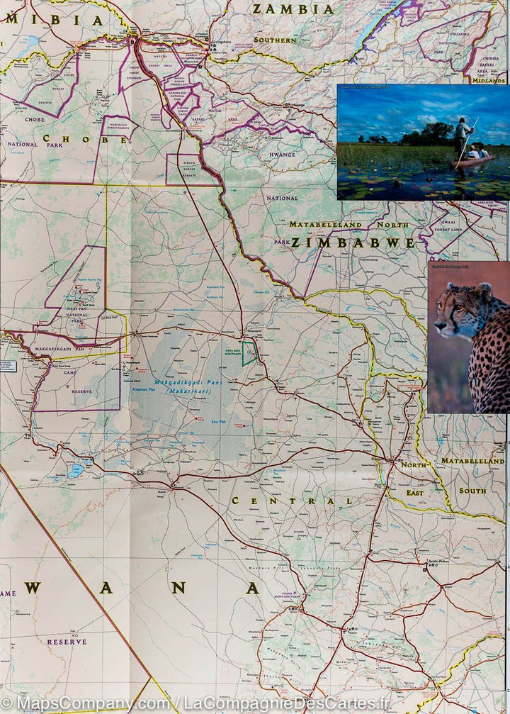 Carte routière - Botswana | National Geographic carte pliée National Geographic 