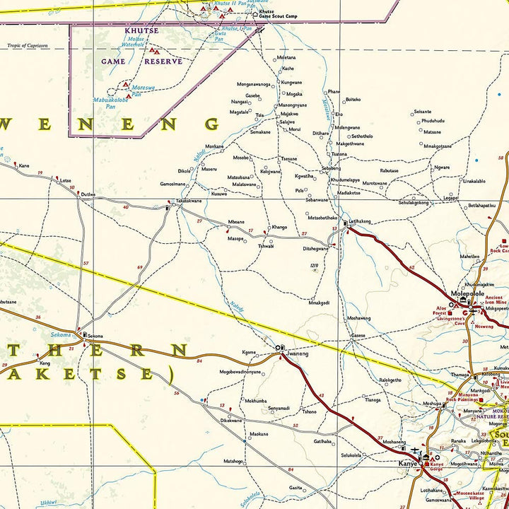 Carte routière - Botswana | National Geographic carte pliée National Geographic 